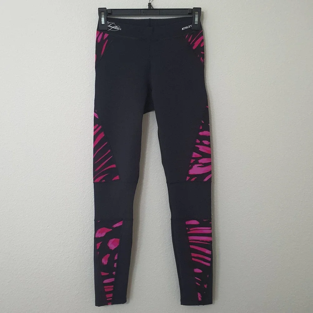 Redemption Athletix Leggings Black Pink Print Activewear Women's Size Small